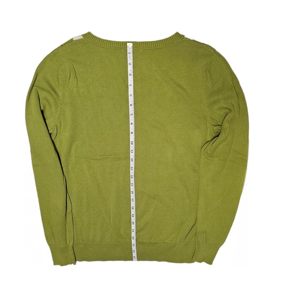 St. John's Bay V-Neck Sweater - Green and Brown Argyle - Picture 8 of 13